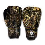 Golden Spiritual Koi Carp Print Boxing Gloves