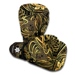 Golden Spiritual Koi Carp Print Boxing Gloves