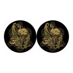 Golden Spiritual Koi Carp Print Car Coasters