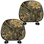 Golden Spiritual Koi Carp Print Car Headrest Covers