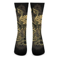Golden Spiritual Koi Carp Print Crew Socks
