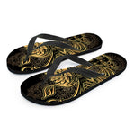 Golden Spiritual Koi Carp Print Flip Flops