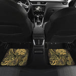 Golden Spiritual Koi Carp Print Front and Back Car Floor Mats