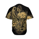 Golden Spiritual Koi Carp Print Men's Baseball Jersey