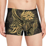 Golden Spiritual Koi Carp Print Men's Boxer Briefs