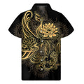 Golden Spiritual Koi Carp Print Men's Short Sleeve Shirt