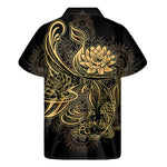Golden Spiritual Koi Carp Print Men's Short Sleeve Shirt