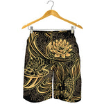 Golden Spiritual Koi Carp Print Men's Shorts