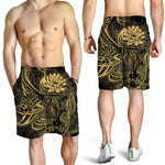 Golden Spiritual Koi Carp Print Men's Shorts