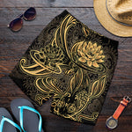 Golden Spiritual Koi Carp Print Men's Shorts
