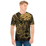 Golden Spiritual Koi Carp Print Men's T-Shirt