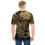 Golden Spiritual Koi Carp Print Men's T-Shirt