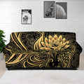 Golden Spiritual Koi Carp Print Sofa Cover