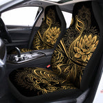 Golden Spiritual Koi Carp Print Universal Fit Car Seat Covers