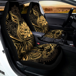 Golden Spiritual Koi Carp Print Universal Fit Car Seat Covers