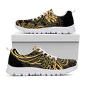 Golden Spiritual Koi Carp Print White Running Shoes