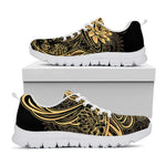 Golden Spiritual Koi Carp Print White Sneakers