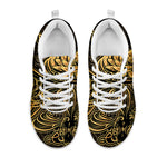 Golden Spiritual Koi Carp Print White Sneakers