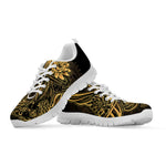 Golden Spiritual Koi Carp Print White Sneakers
