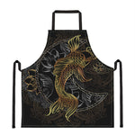 Golden Spiritual Koi Fish Print Apron
