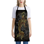 Golden Spiritual Koi Fish Print Apron