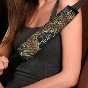 Golden Spiritual Koi Fish Print Car Seat Belt Covers