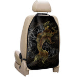 Golden Spiritual Koi Fish Print Car Seat Organizers