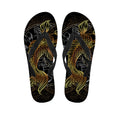 Golden Spiritual Koi Fish Print Flip Flops