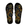 Golden Spiritual Koi Fish Print Flip Flops