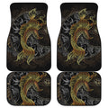 Golden Spiritual Koi Fish Print Front and Back Car Floor Mats