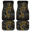 Golden Spiritual Koi Fish Print Front and Back Car Floor Mats