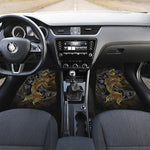 Golden Spiritual Koi Fish Print Front and Back Car Floor Mats