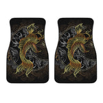 Golden Spiritual Koi Fish Print Front Car Floor Mats