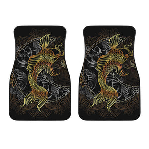 Golden Spiritual Koi Fish Print Front Car Floor Mats