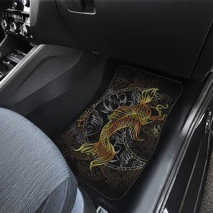 Golden Spiritual Koi Fish Print Front Car Floor Mats