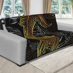 Golden Spiritual Koi Fish Print Futon Protector