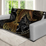 Golden Spiritual Koi Fish Print Futon Protector