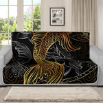 Golden Spiritual Koi Fish Print Futon Protector