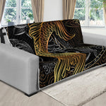 Golden Spiritual Koi Fish Print Futon Protector