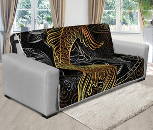 Golden Spiritual Koi Fish Print Futon Protector