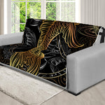 Golden Spiritual Koi Fish Print Futon Protector