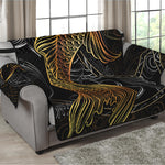 Golden Spiritual Koi Fish Print Loveseat Protector