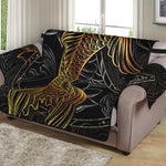 Golden Spiritual Koi Fish Print Loveseat Protector