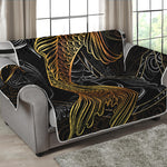 Golden Spiritual Koi Fish Print Loveseat Protector