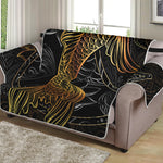 Golden Spiritual Koi Fish Print Loveseat Protector