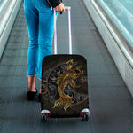 Golden Spiritual Koi Fish Print Luggage Cover