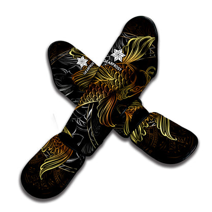 Golden Spiritual Koi Fish Print Muay Thai Shin Guard