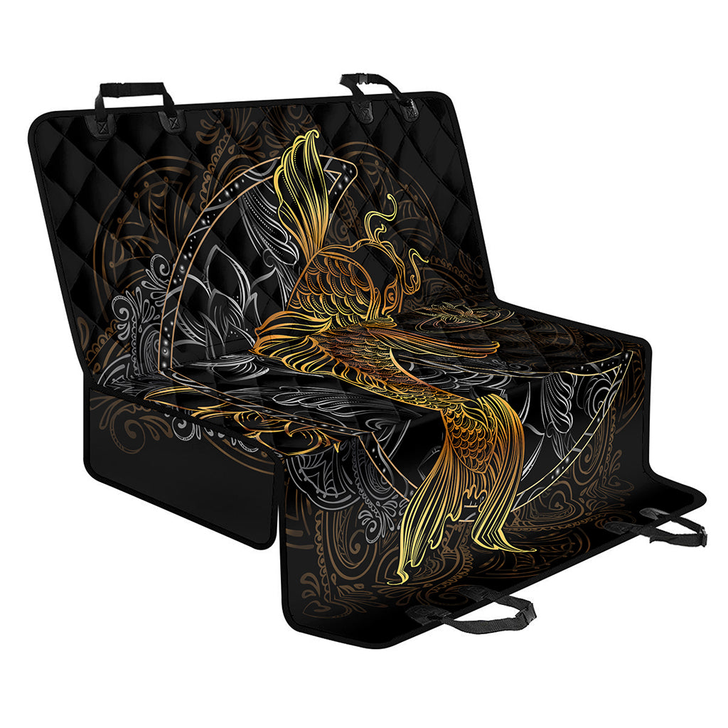 Golden Spiritual Koi Fish Print Pet Car Back Seat Cover