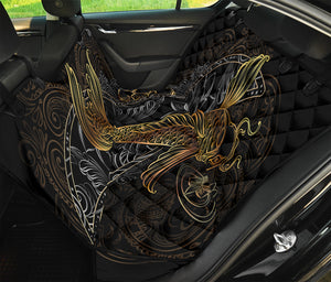 Golden Spiritual Koi Fish Print Pet Car Back Seat Cover