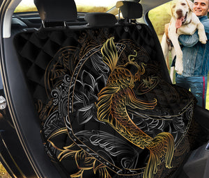 Golden Spiritual Koi Fish Print Pet Car Back Seat Cover